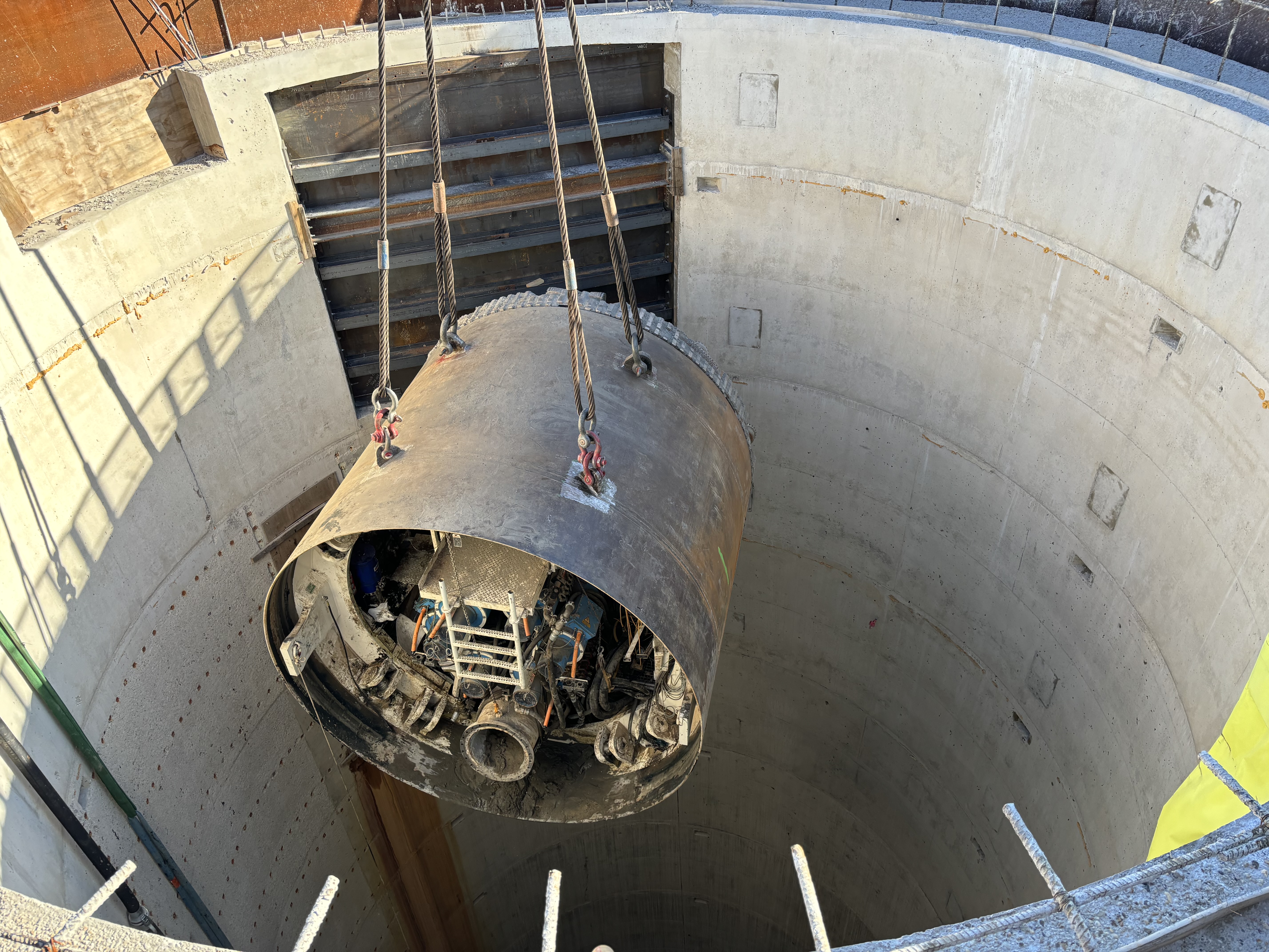Hazel coming out of the shaft.