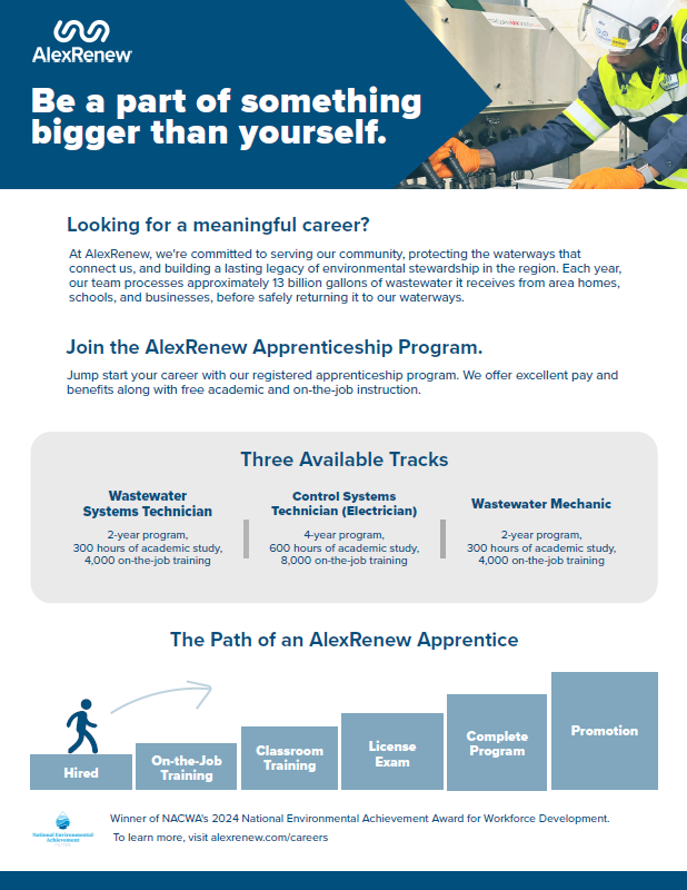 AlexRenew Apprenticeship Program Flyer, English