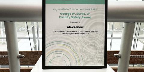 Photo of the 2025 George Burke Award certificate with a large window in the background.