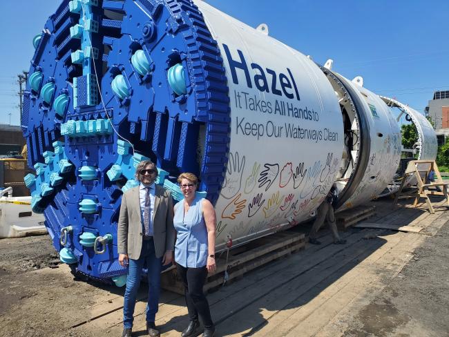 Incoming General Manager and CEO Justin Carl (left) stands beside Outgoing General Manager and CEO Karen Pallansch